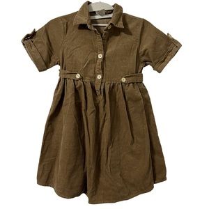 Maria Elena Girls Corduroy Tan Dress‎ Size 7/8